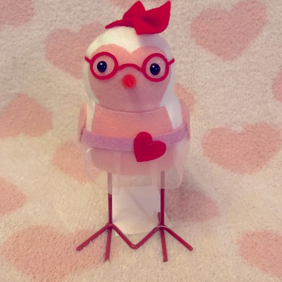 NWT Set of 2 Valentine's Day Felt Hearts Birds - Picture 6 of 8